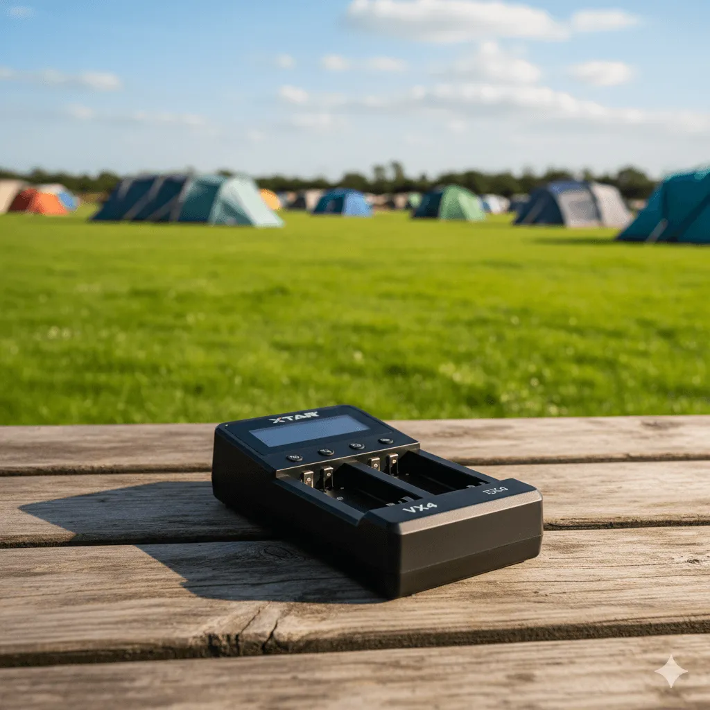An intelligent battery charger with an LCD screen